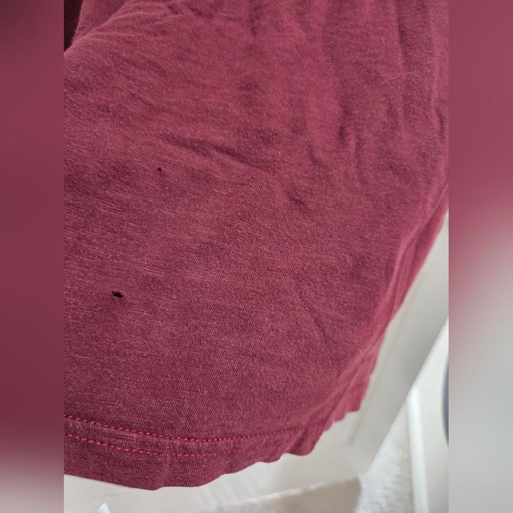 American Eagle Burgundy Henley Shirt - Picture 8 of 9
